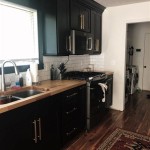 Black Kitchen Cabinets With Butcher Block Countertops